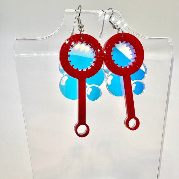 Bubble Wand Earrings - Summer Earrings - Bubble Accessories - Party Earrings - Picture 2 of 11